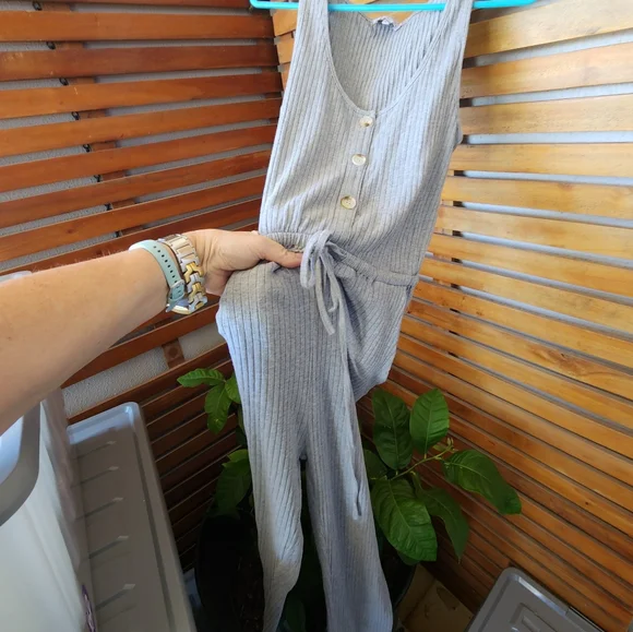 Sabo Skirt jumpsuit grey jersey knit sleeveless size 10 - Picture 7 of 10